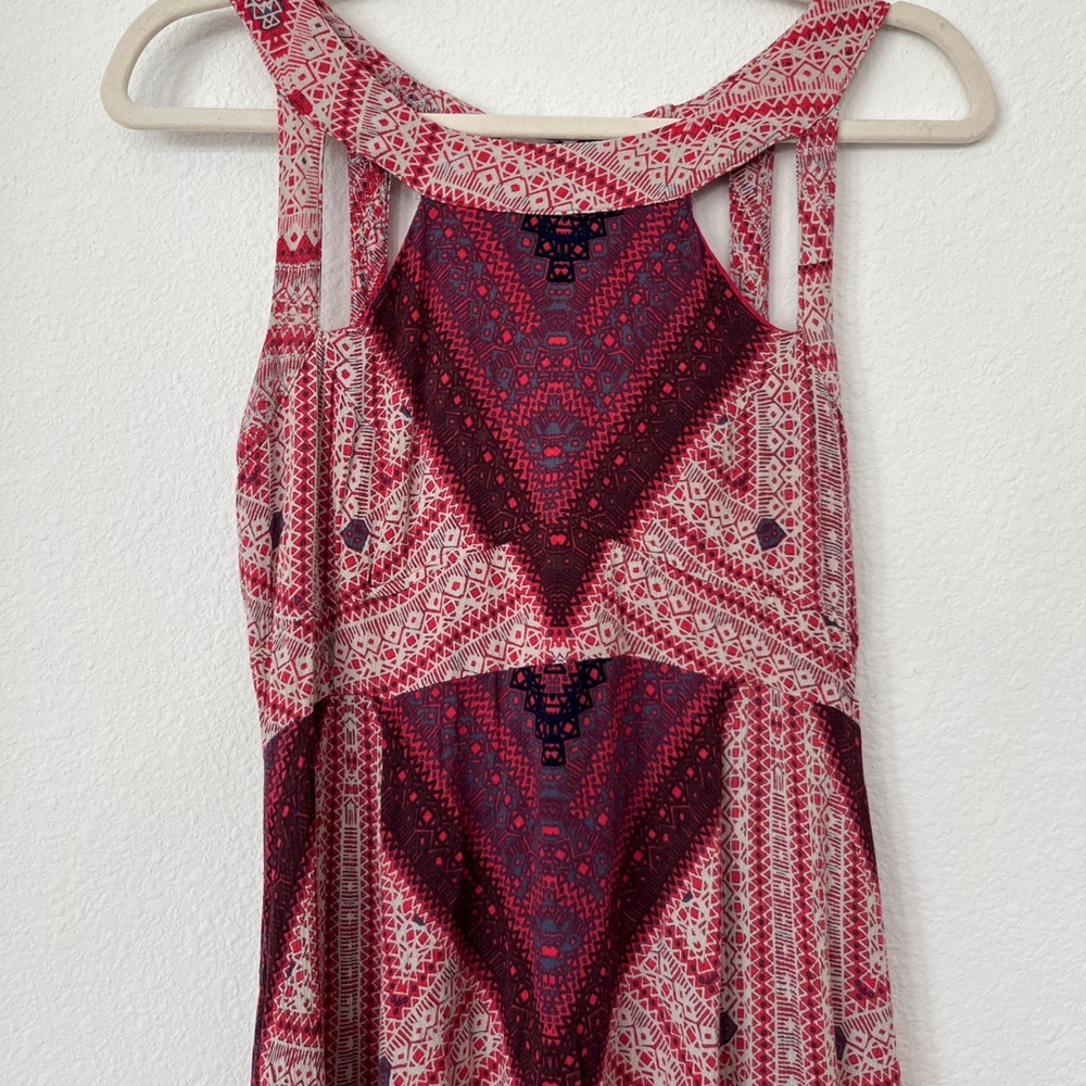 Free People Geometric Tribal Print Lace Up Back Maxi Dress - Picture 7 of 12